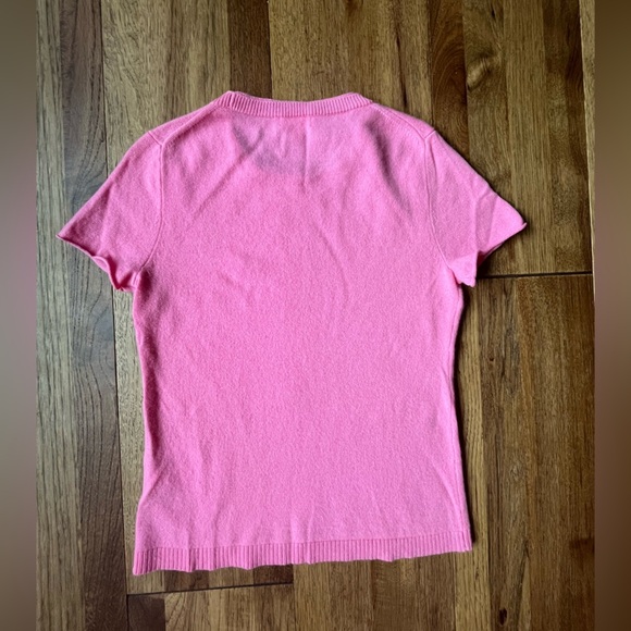 J. Crew 100% Cashmere Short Sleeved Pink Sweater Woman’s Sz S Luxury Barbie - Picture 8 of 10